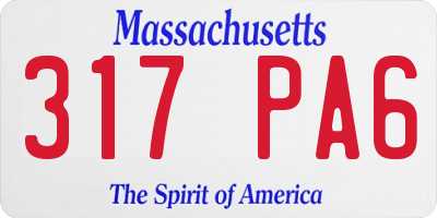 MA license plate 317PA6
