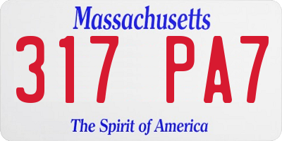 MA license plate 317PA7