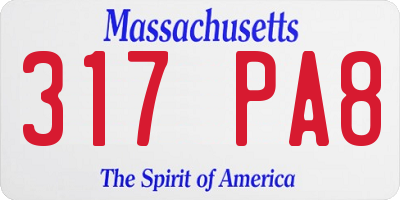 MA license plate 317PA8