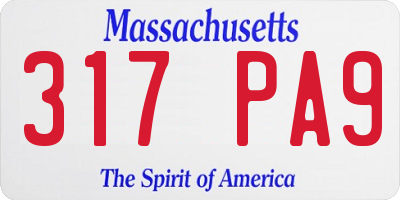 MA license plate 317PA9
