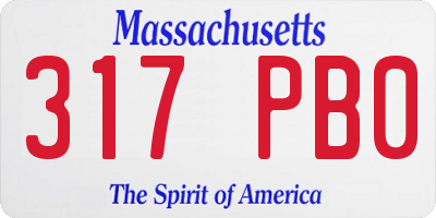 MA license plate 317PB0