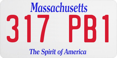 MA license plate 317PB1