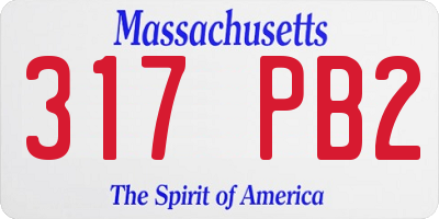 MA license plate 317PB2
