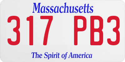 MA license plate 317PB3