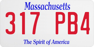MA license plate 317PB4