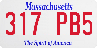 MA license plate 317PB5