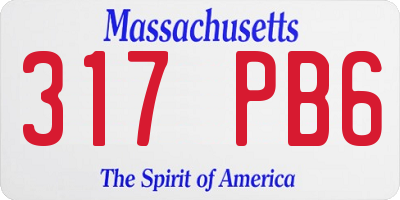 MA license plate 317PB6