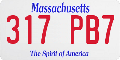 MA license plate 317PB7