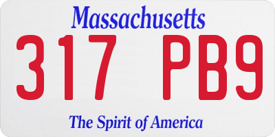 MA license plate 317PB9
