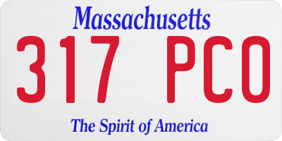 MA license plate 317PC0