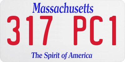MA license plate 317PC1