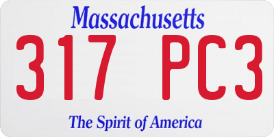MA license plate 317PC3
