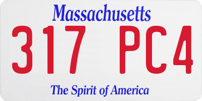 MA license plate 317PC4