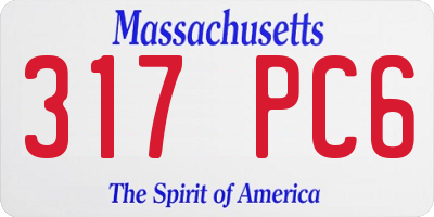 MA license plate 317PC6