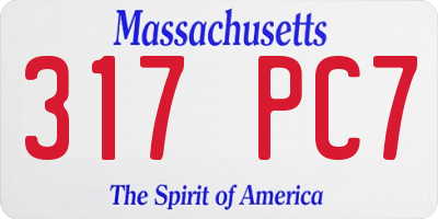 MA license plate 317PC7