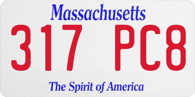 MA license plate 317PC8
