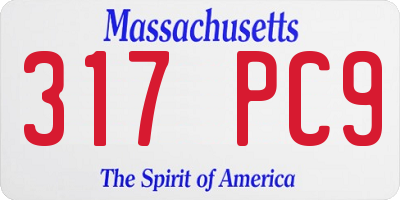 MA license plate 317PC9