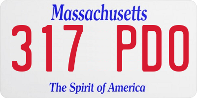MA license plate 317PD0