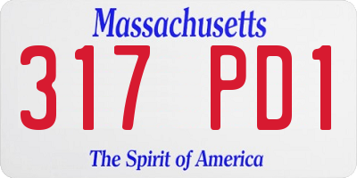 MA license plate 317PD1