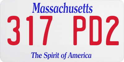 MA license plate 317PD2