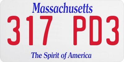 MA license plate 317PD3