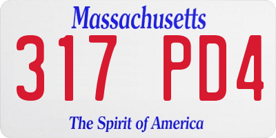 MA license plate 317PD4