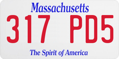 MA license plate 317PD5