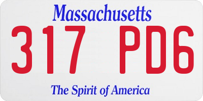 MA license plate 317PD6