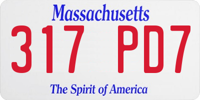 MA license plate 317PD7