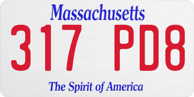 MA license plate 317PD8