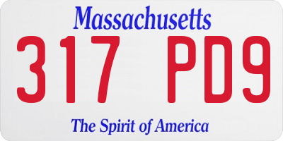 MA license plate 317PD9