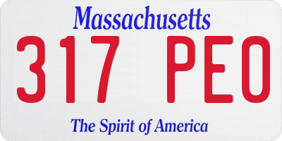 MA license plate 317PE0