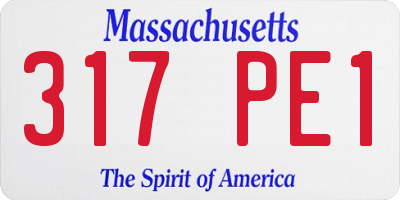 MA license plate 317PE1