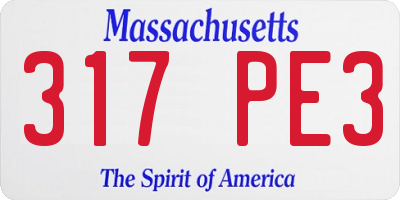 MA license plate 317PE3