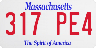 MA license plate 317PE4