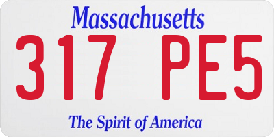 MA license plate 317PE5