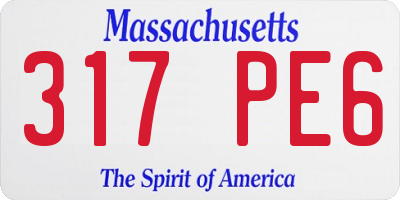 MA license plate 317PE6