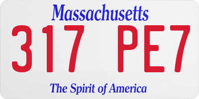 MA license plate 317PE7