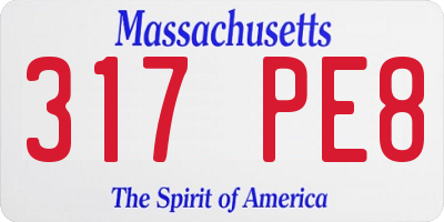 MA license plate 317PE8