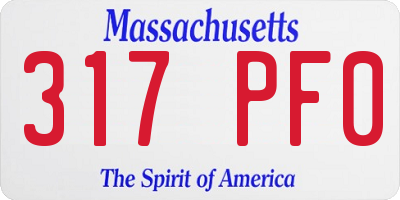 MA license plate 317PF0