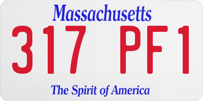 MA license plate 317PF1