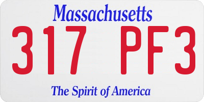 MA license plate 317PF3
