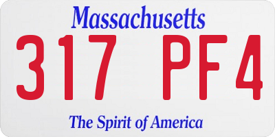 MA license plate 317PF4
