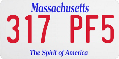 MA license plate 317PF5