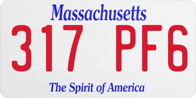 MA license plate 317PF6
