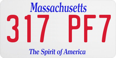 MA license plate 317PF7