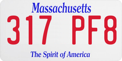 MA license plate 317PF8