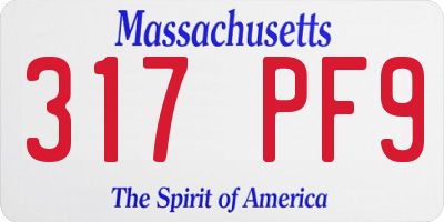 MA license plate 317PF9