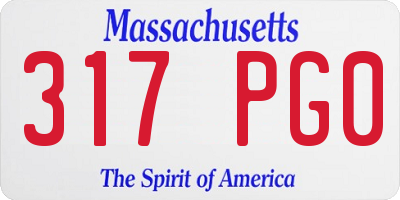 MA license plate 317PG0