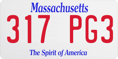 MA license plate 317PG3